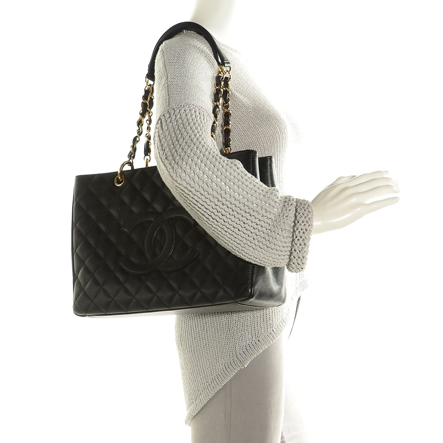 Chanel Caviar Quilted Grand Shopping Tote GST Black 2 of 7