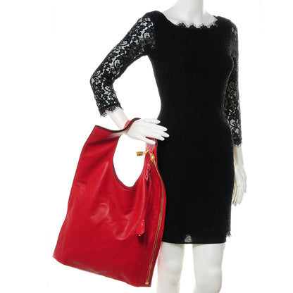 Tom Ford Calfskin Alix Padlock Zip Shoulder Bag Flame Red 2 of 9