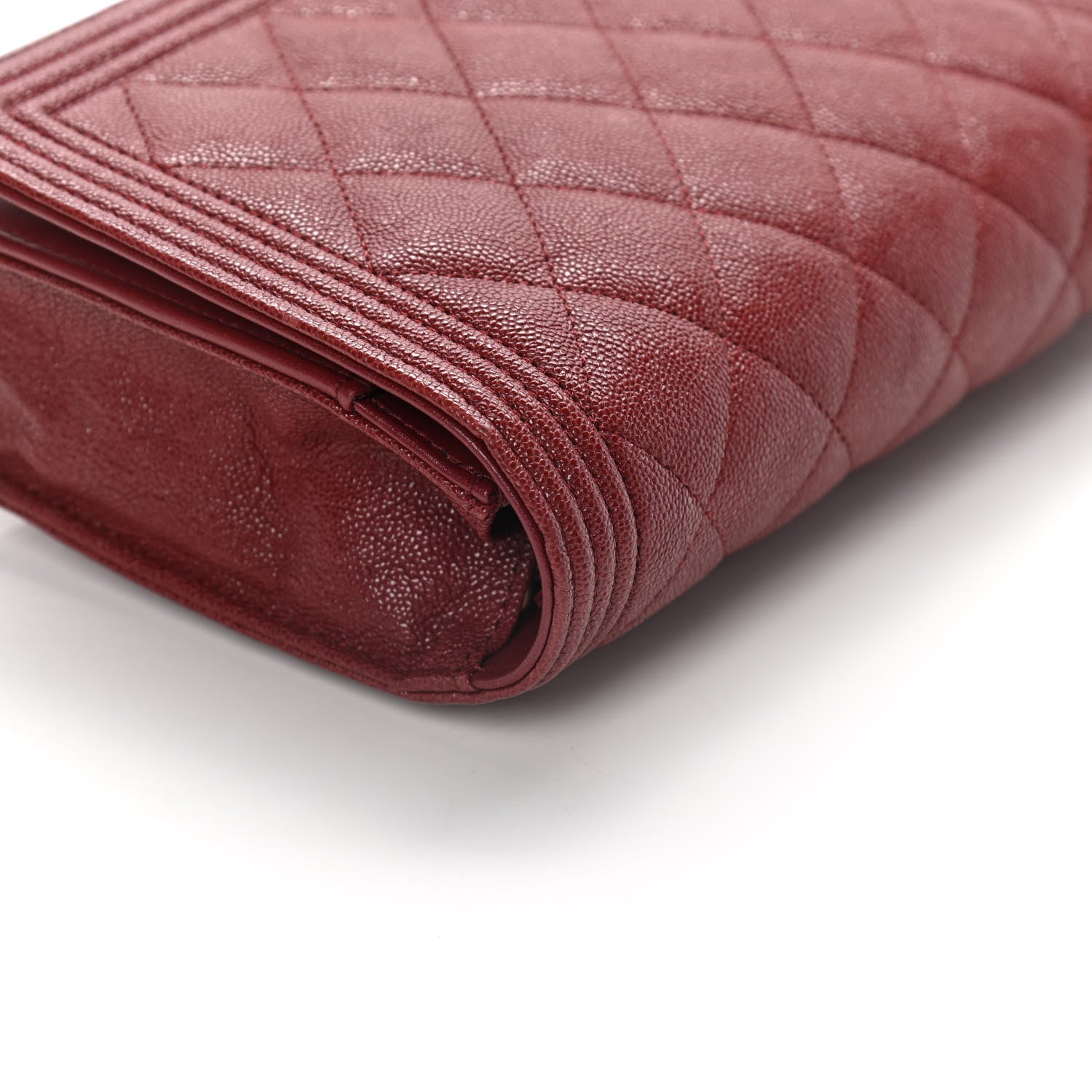 Chanel Caviar Quilted Boy Wallet On Chain WOC Red 12 of 16