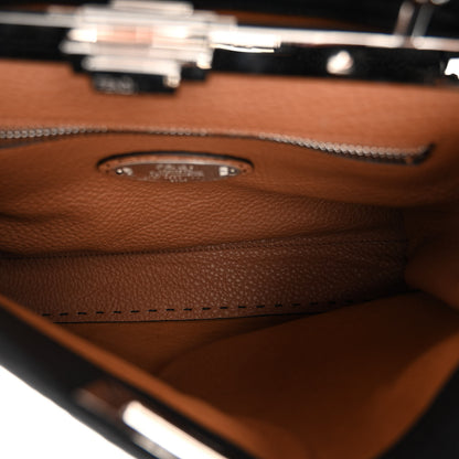 Fendi Cuoio Romano Selleria Bi-Color Medium Peekaboo Iconic Satchel Black Mou 6 of 10
