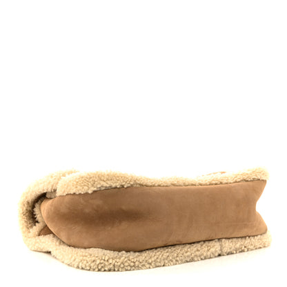 Saint Laurent Nubuck Shearling Monogram Medium Niki Chain Satchel Ivory Natural Tan 4 of 13