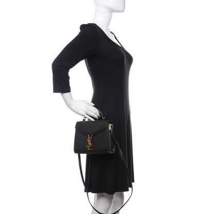Saint Laurent Grain de Poudre Mini Classic Monogram Cassandra Top Handle Black Rouge Legion 3 of 10