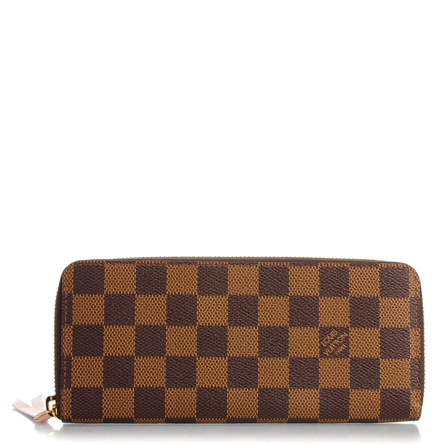Louis Vuitton Damier Ebene Clemence Wallet Rose Ballerine 1 of 7