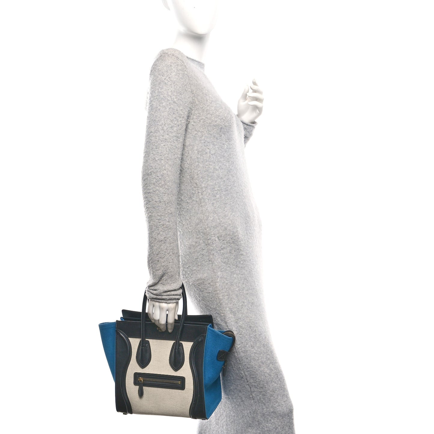 Canvas Smooth Calfskin Micro Tri-Color Luggage Royal
