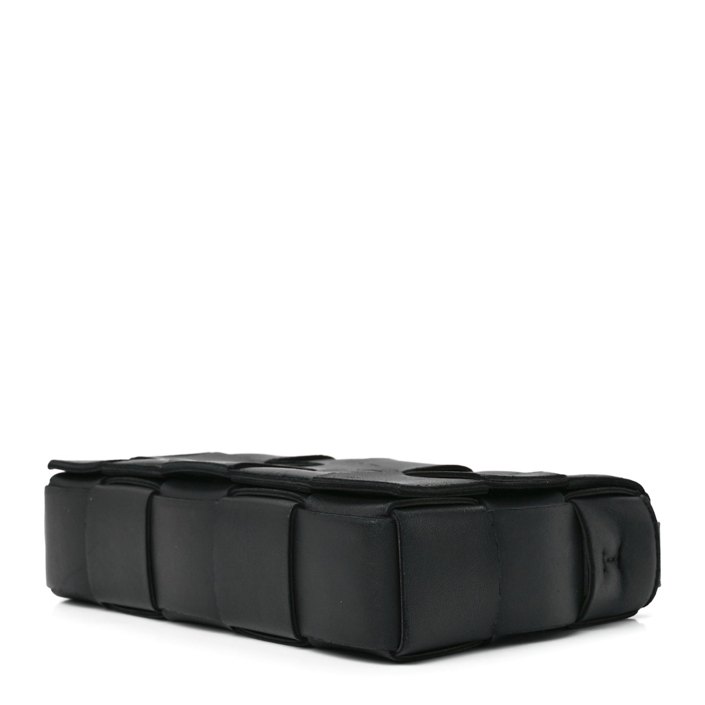 Lambskin Maxi Intrecciato Cassette Crossbody Bag Black