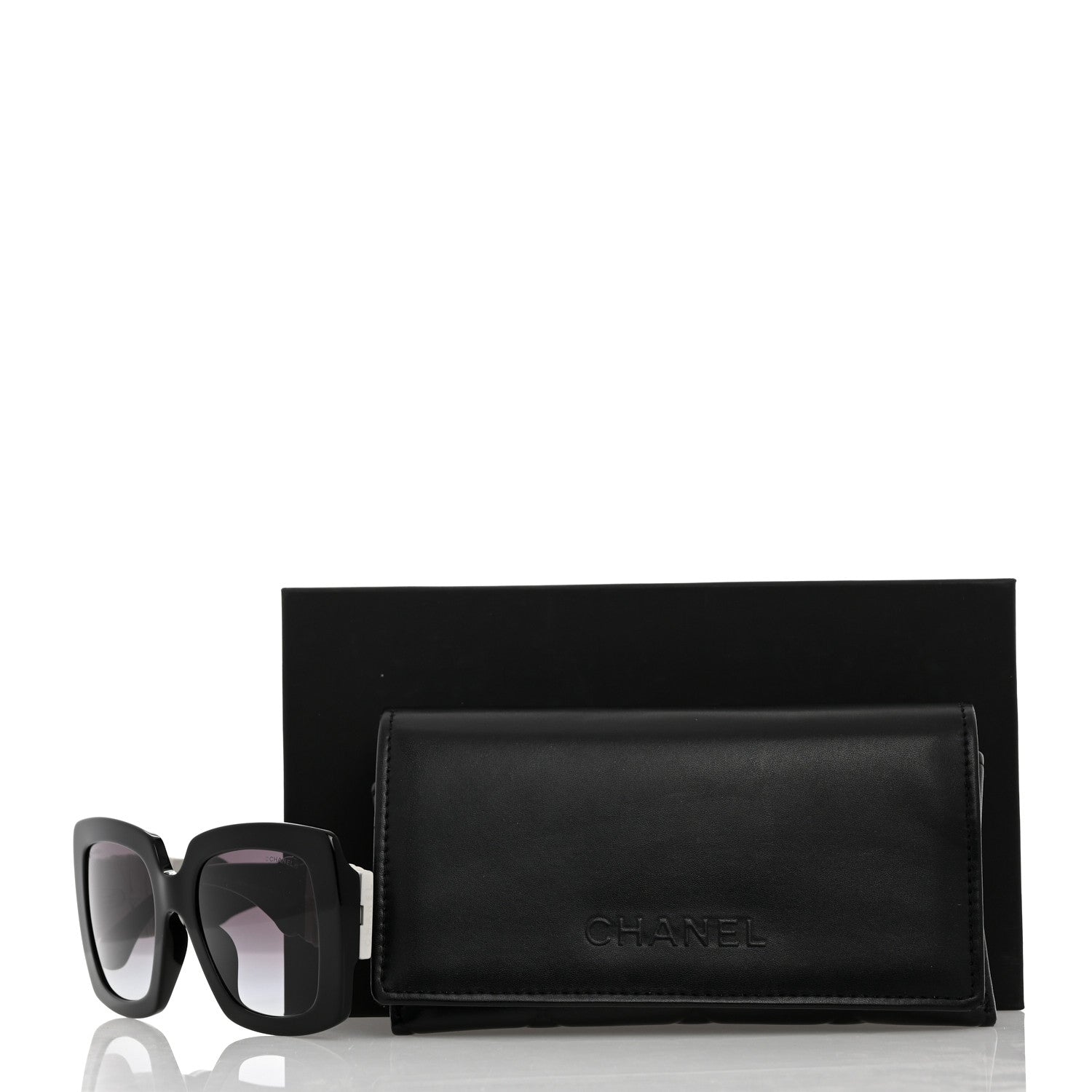 Chanel Acetate Calfskin Square Sunglasses 5474-Q-A Black White 8 of 8