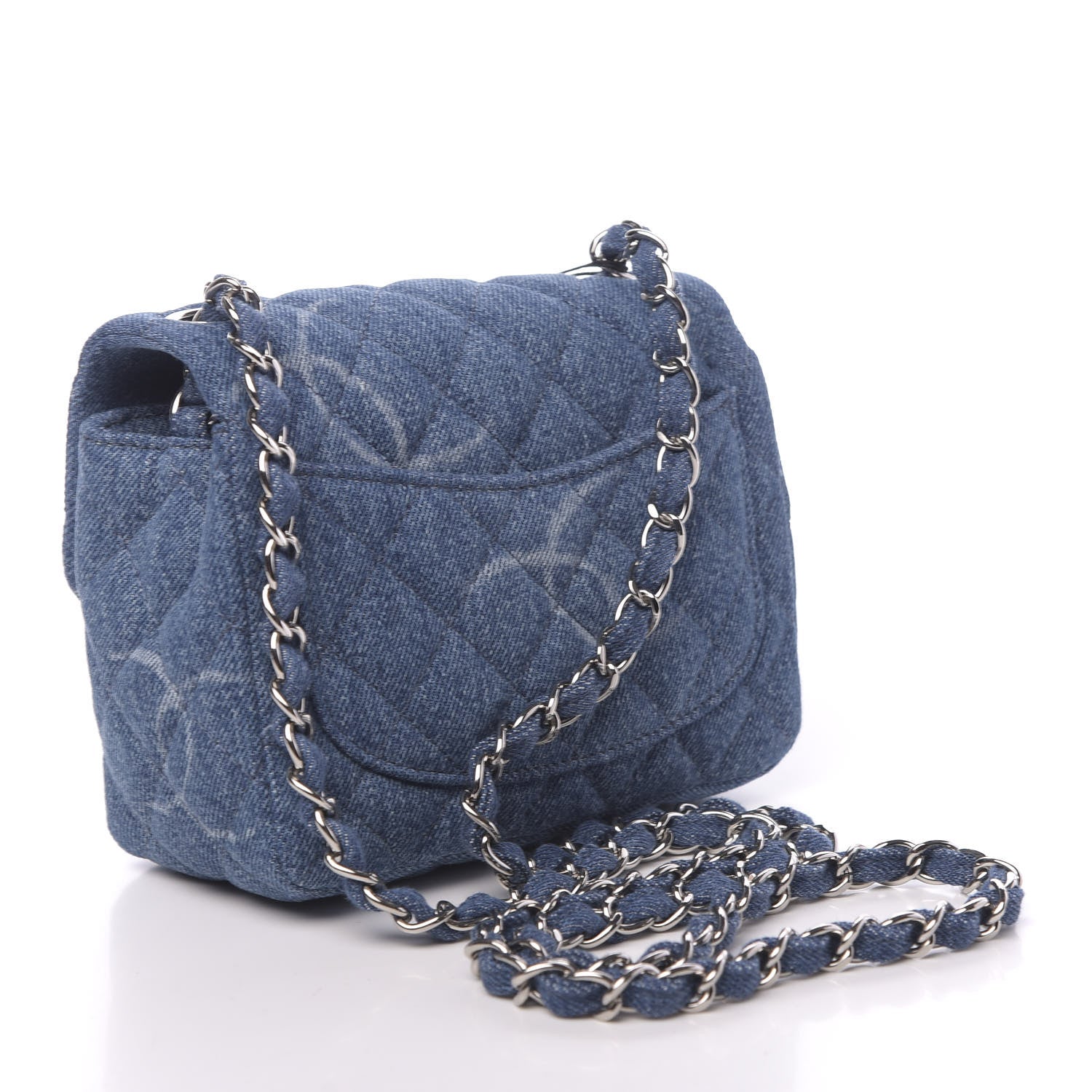 Chanel Denim CC Quilted Mini Square Flap Blue 3 of 11