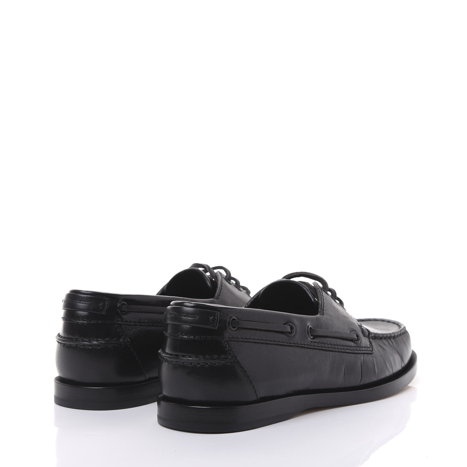 Saint Laurent Moroder Calfskin Mens Deck 20 Loafers 39 Black 4 of 9