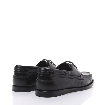 Saint Laurent Moroder Calfskin Mens Deck 20 Loafers 39 Black 4 of 9