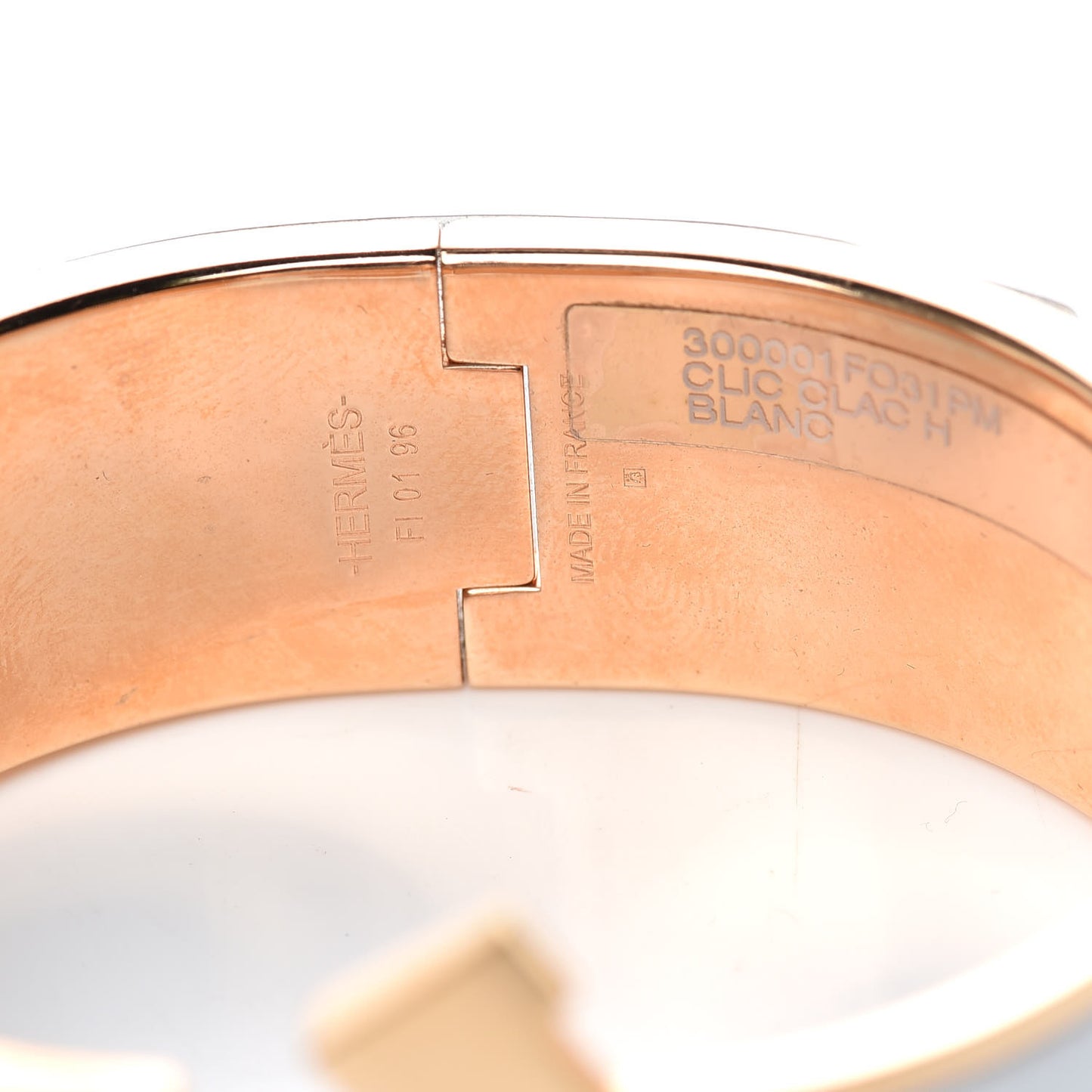 Enamel Wide Clic Clac H Bracelet PM White