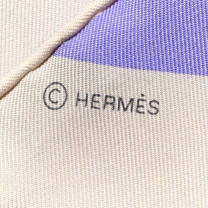 Hermes Silk Centered Rhyme de Elaine Lustig Cohen Scarf 90 Creme Jaune Rose 3 of 4