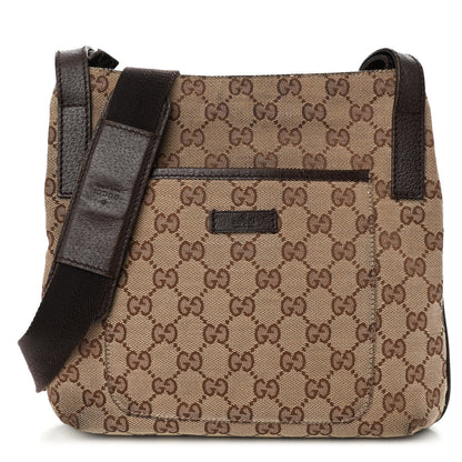 Gucci Monogram Flat Messenger Bag Dark Brown 1 of 9