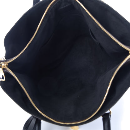 Louis Vuitton Monogram Flower Zipped Tote MM Black 5 of 9
