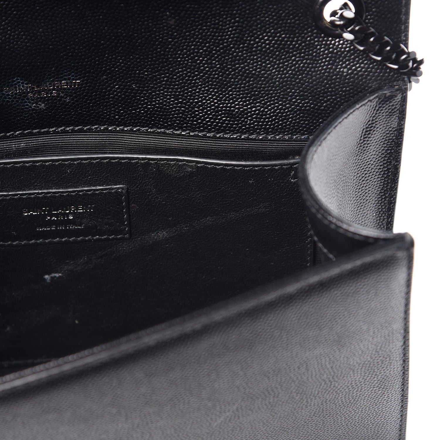 Saint Laurent Grain De Poudre Medium Classic Monogram Kate Satchel Black 8 of 10