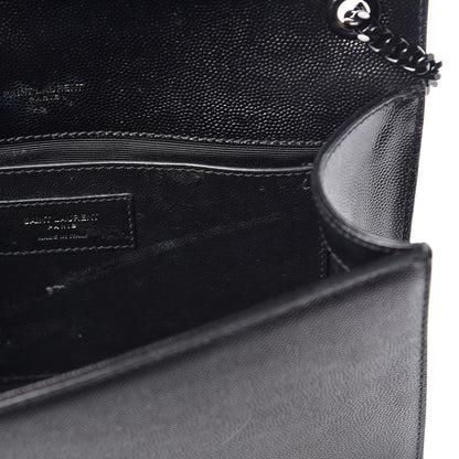 Saint Laurent Grain De Poudre Medium Classic Monogram Kate Satchel Black 8 of 10