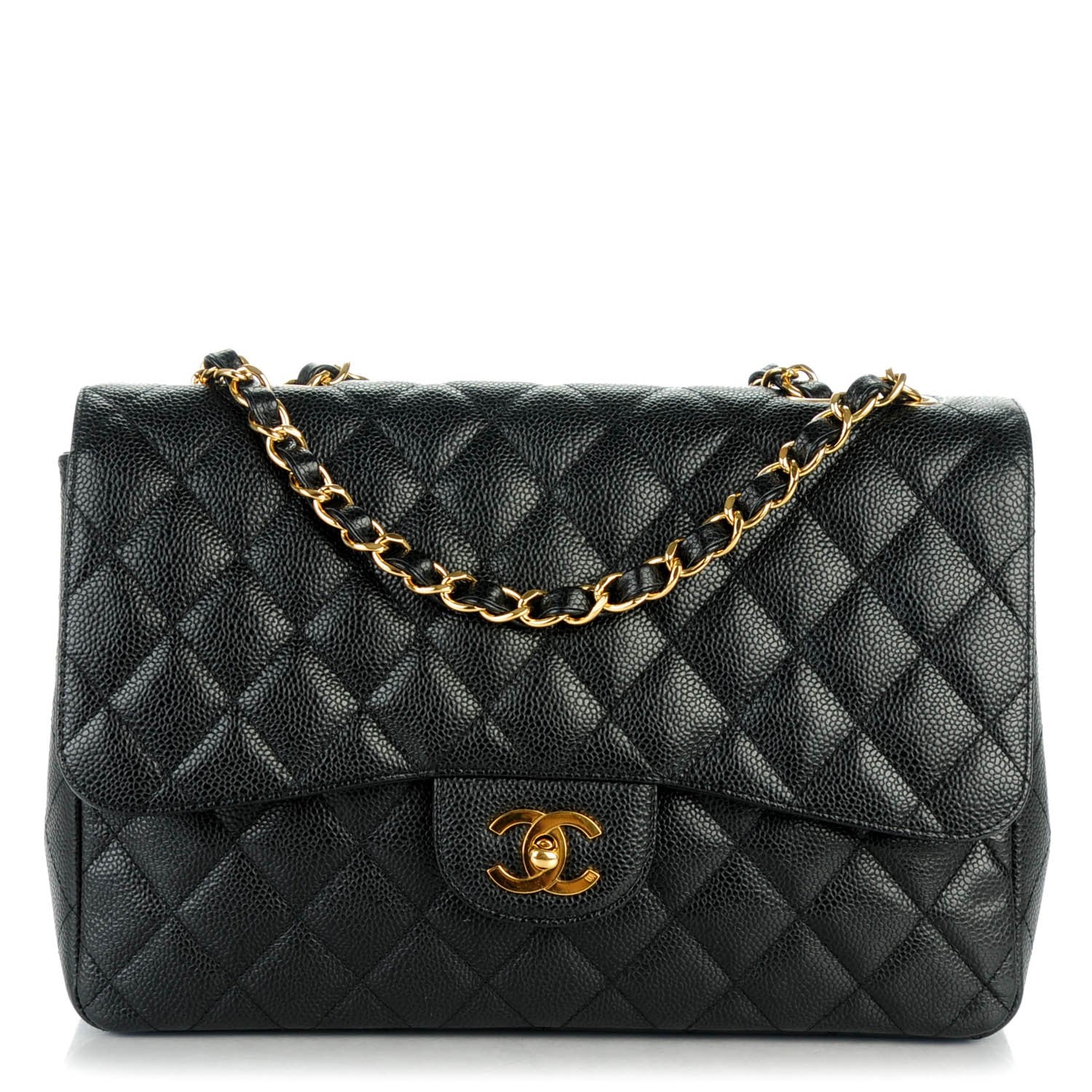Chanel Caviar Quilted Jumbo Single Flap Black 1 of 7