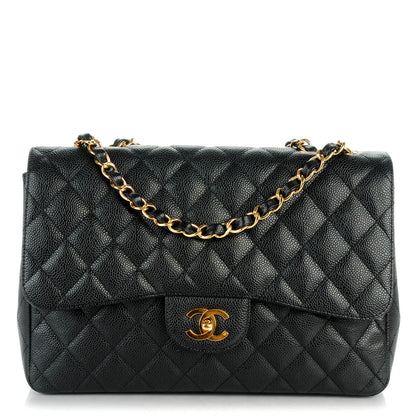 Chanel Caviar Quilted Jumbo Single Flap Black 1 of 7