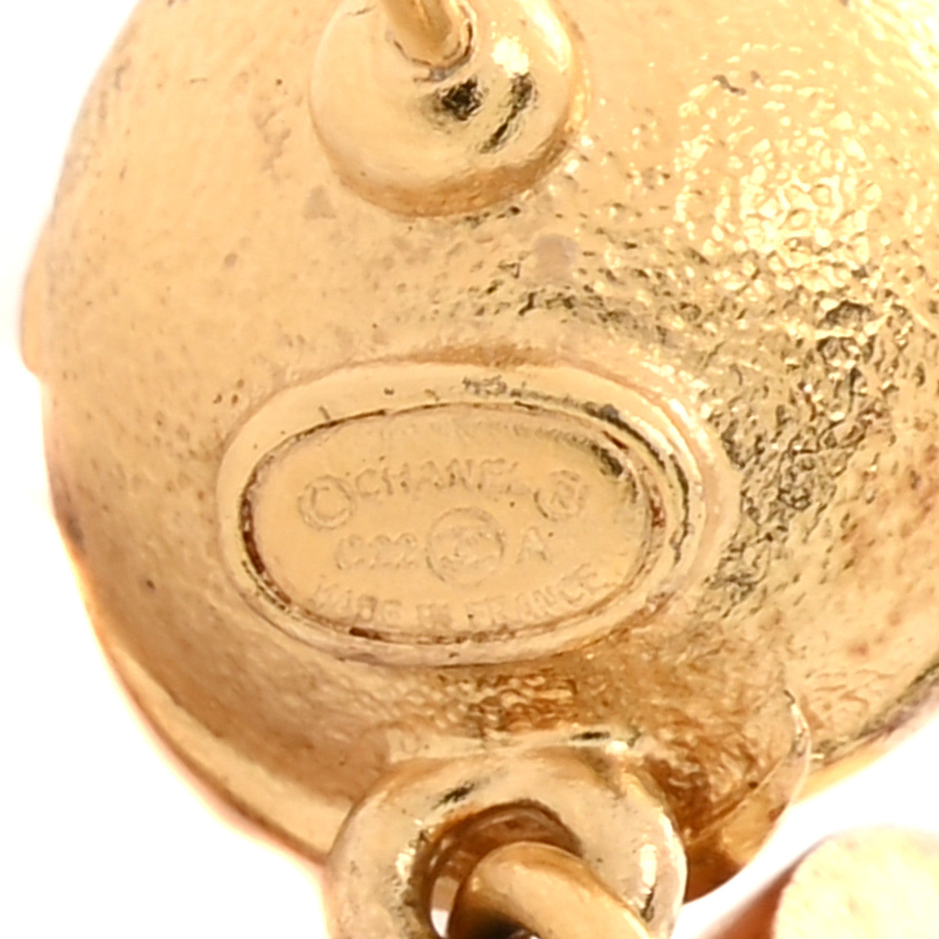 Crystal Resin CC Drop Earrings Pink Gold