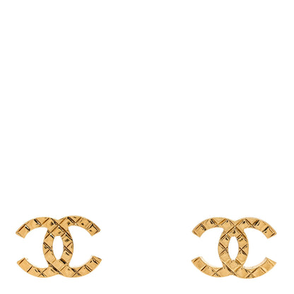 Chanel Metal Textured CC Earrings Gold 1 of 5