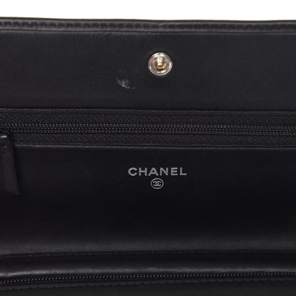 Chanel Calfskin Quilted Cambon Wallet On Chain WOC Black 6 of 8