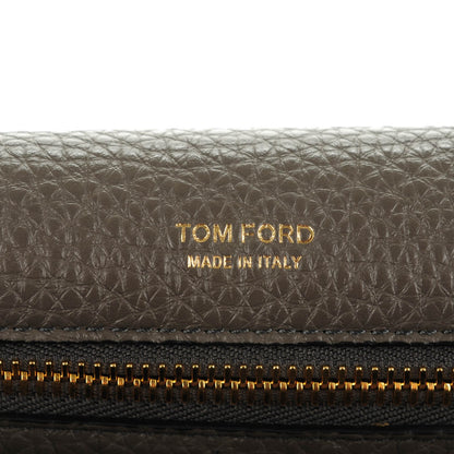 Tom Ford Grained Calfskin Soft Jennifer Saddle Bag Graphite 6 of 7