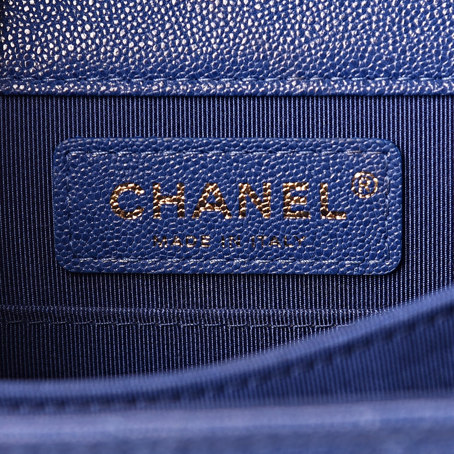 Caviar Quilted North South Boy Flap Blue