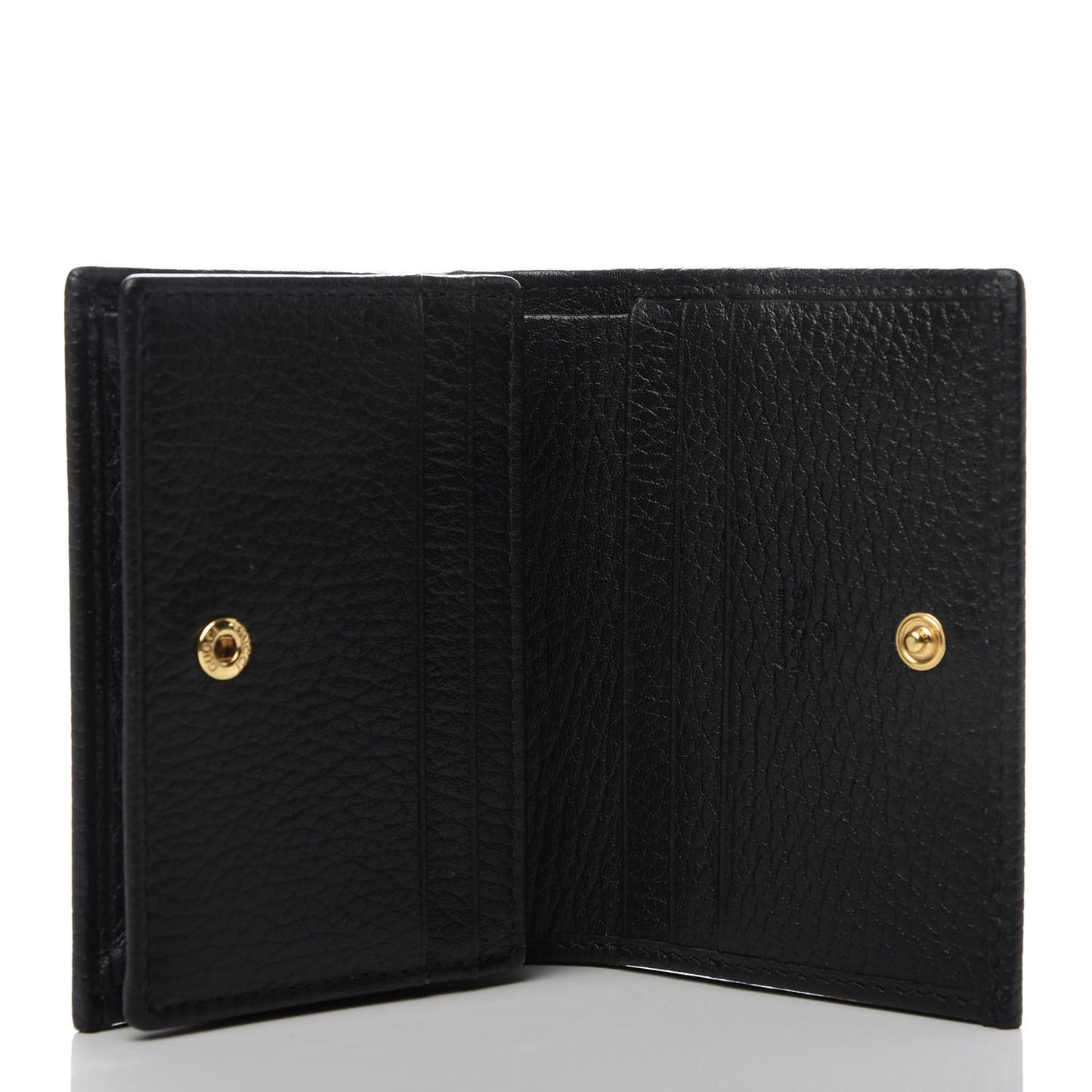 Pebbled Calfskin GG Marmont Card Case Black