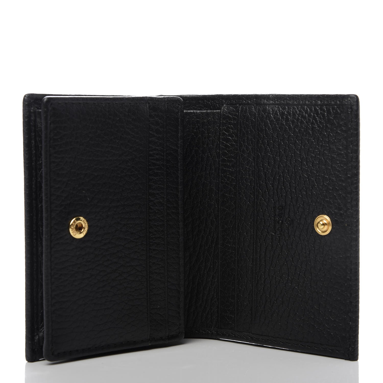 Gucci Pebbled Calfskin GG Marmont Card Case Black 5 of 8
