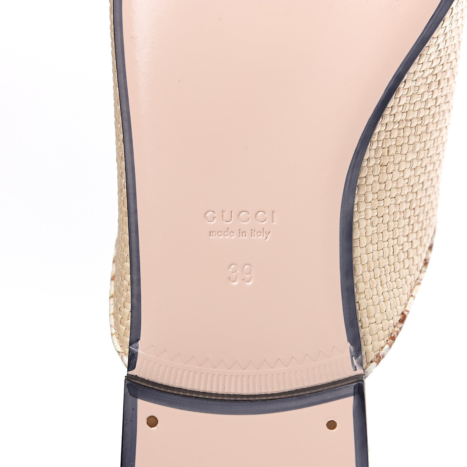 Gucci Straw Elaphe Womens Princetown Slippers 39 Natural Cream Brown 7 of 9