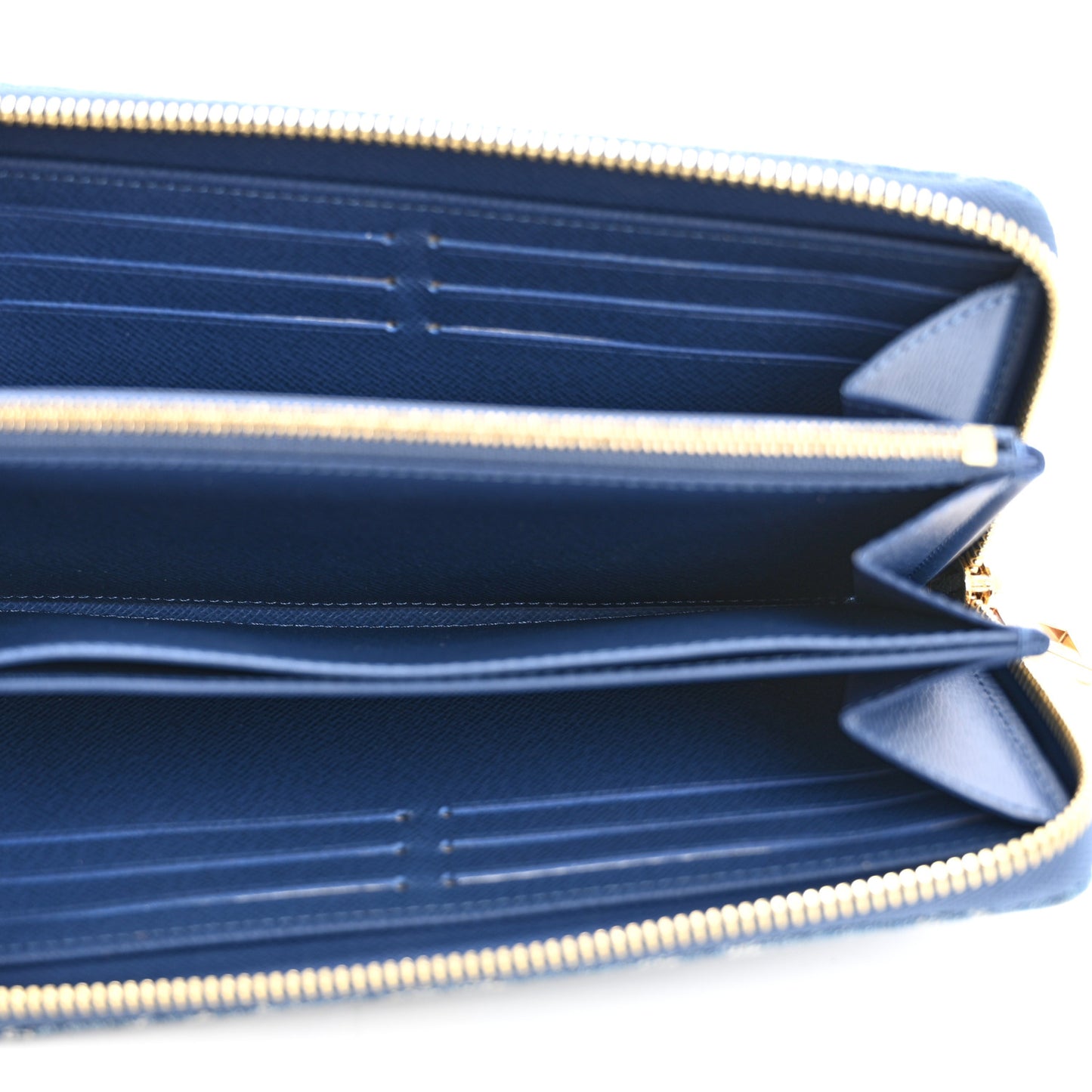 Monogram Denim Zippy Wallet NM Blue