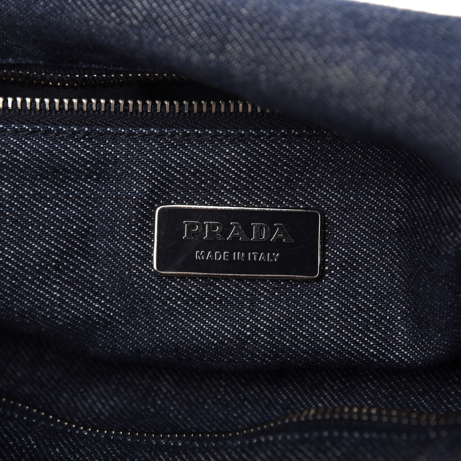 Prada Denim Shoulder Bag Bleu 8 of 10