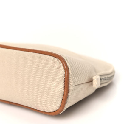 Hermes Cotton Canvas Mini Mini Bolide Travel Cosmetic Pouch Natural 9 of 9