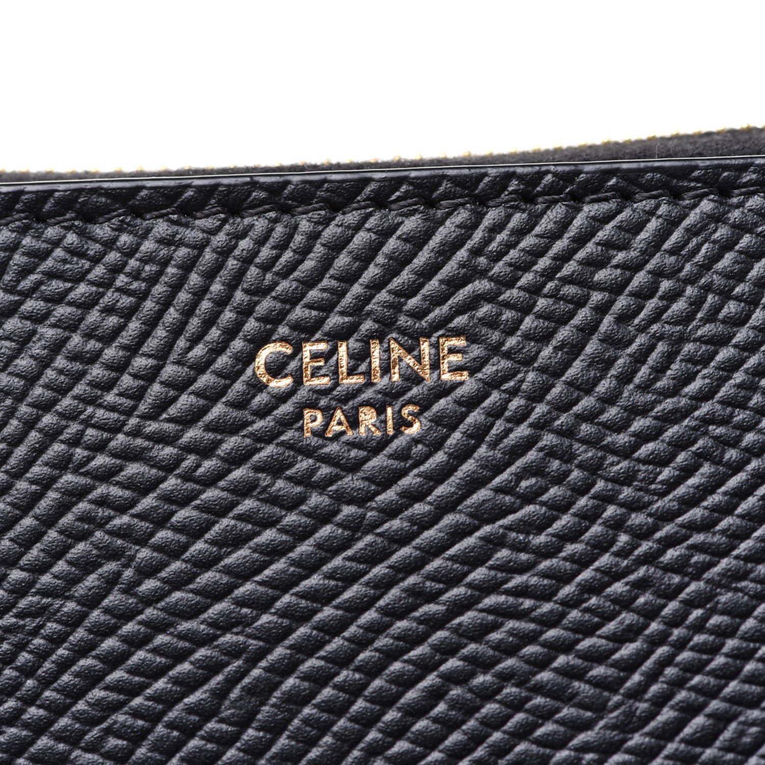 Celine Grained Calfskin Compact Zipped Wallet Black 7 of 7