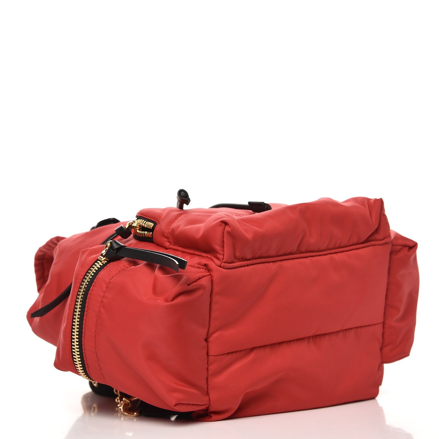 Quilted Nylon Medium Rucksack Backpack Bright Cherry
