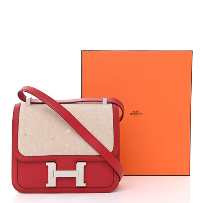 Hermes Swift Toile H Berline Constance 24 Rouge Piment Ecru 11 of 11