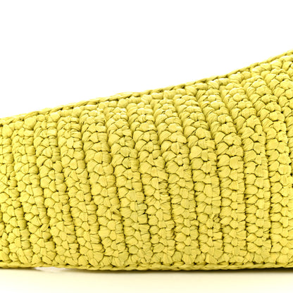 Prada Yarn Raffia Effect Crochet Triangle Shoulder Bag Giallo 8 of 10