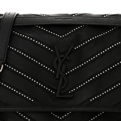 Saint Laurent Calfskin Matelasse Monogram Microstud Medium Niki Chain Satchel Black 8 of 11
