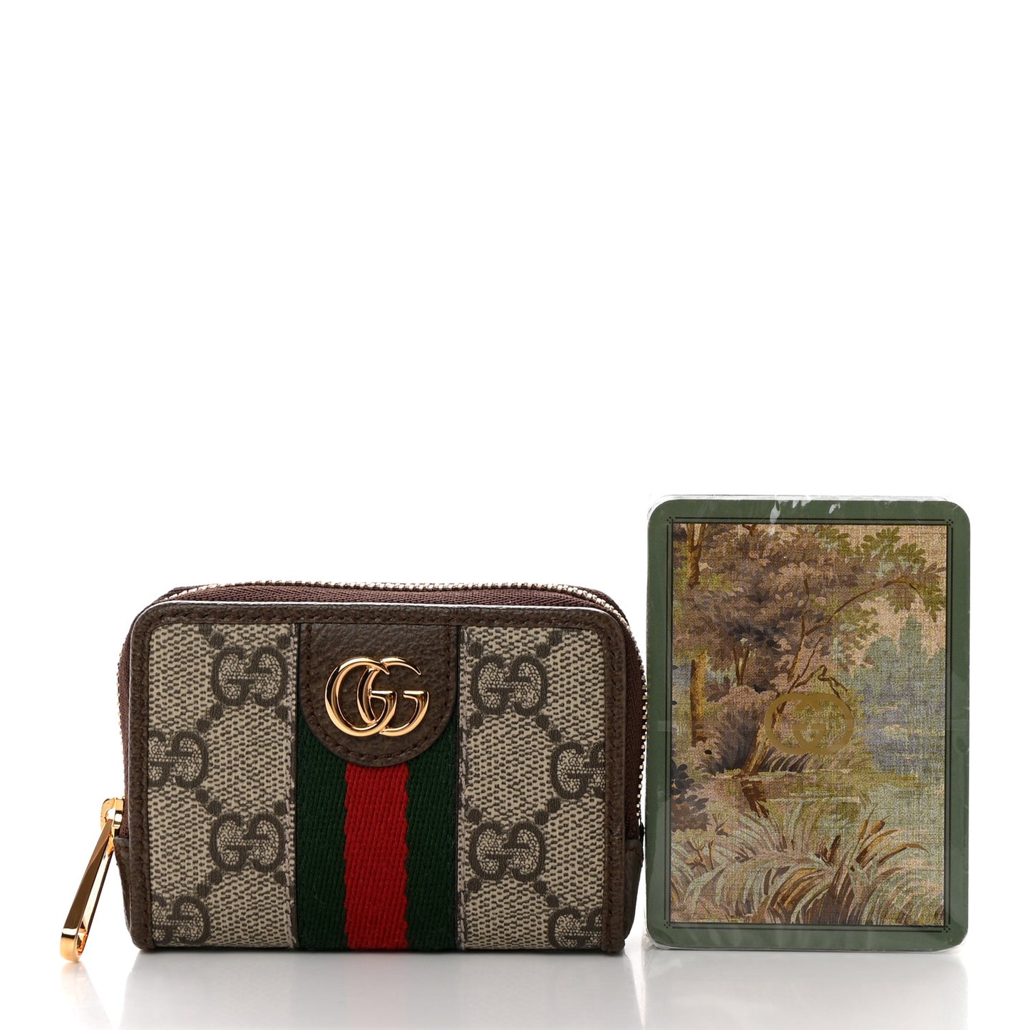 GG Supreme Monogram Web Ophidia Playing Card Case Beige New Acero