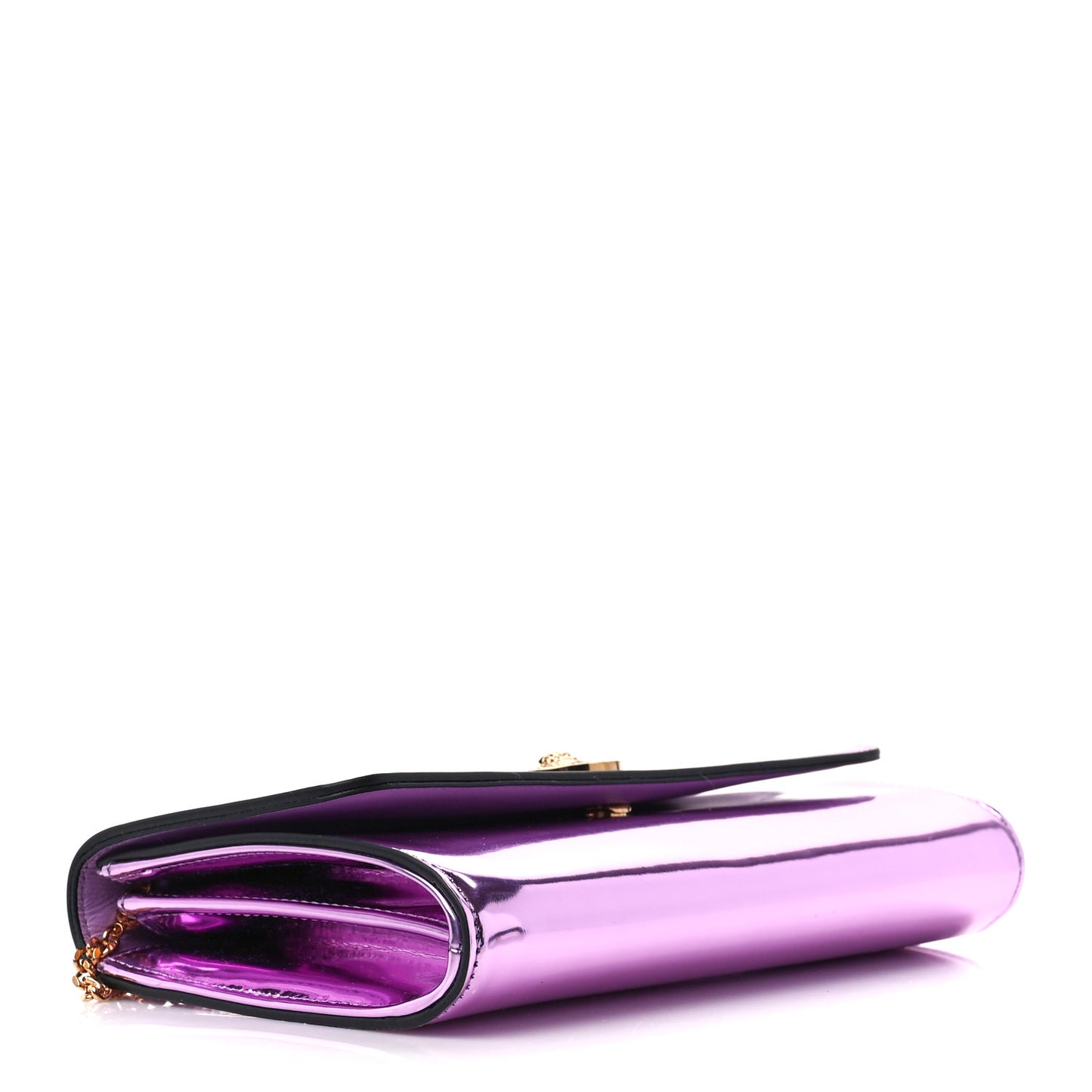 Metallic Calfskin Medusa Evening Clutch Pink
