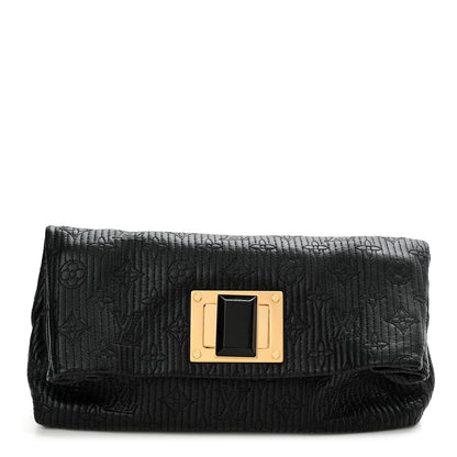 Louis Vuitton Calfskin Quilted Monogram Altair Clutch Black 3 of 7