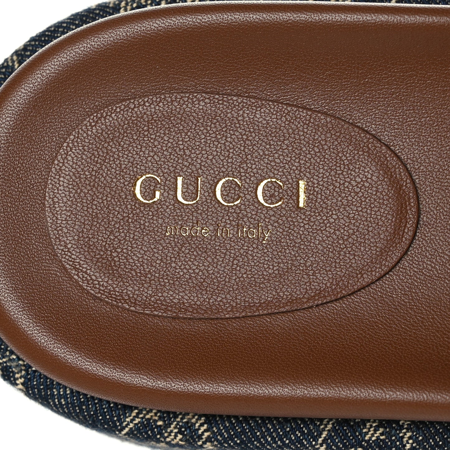 New Denim GG Monogram Angelina Platform 55mm Slide Sandals 39 Blue Tea