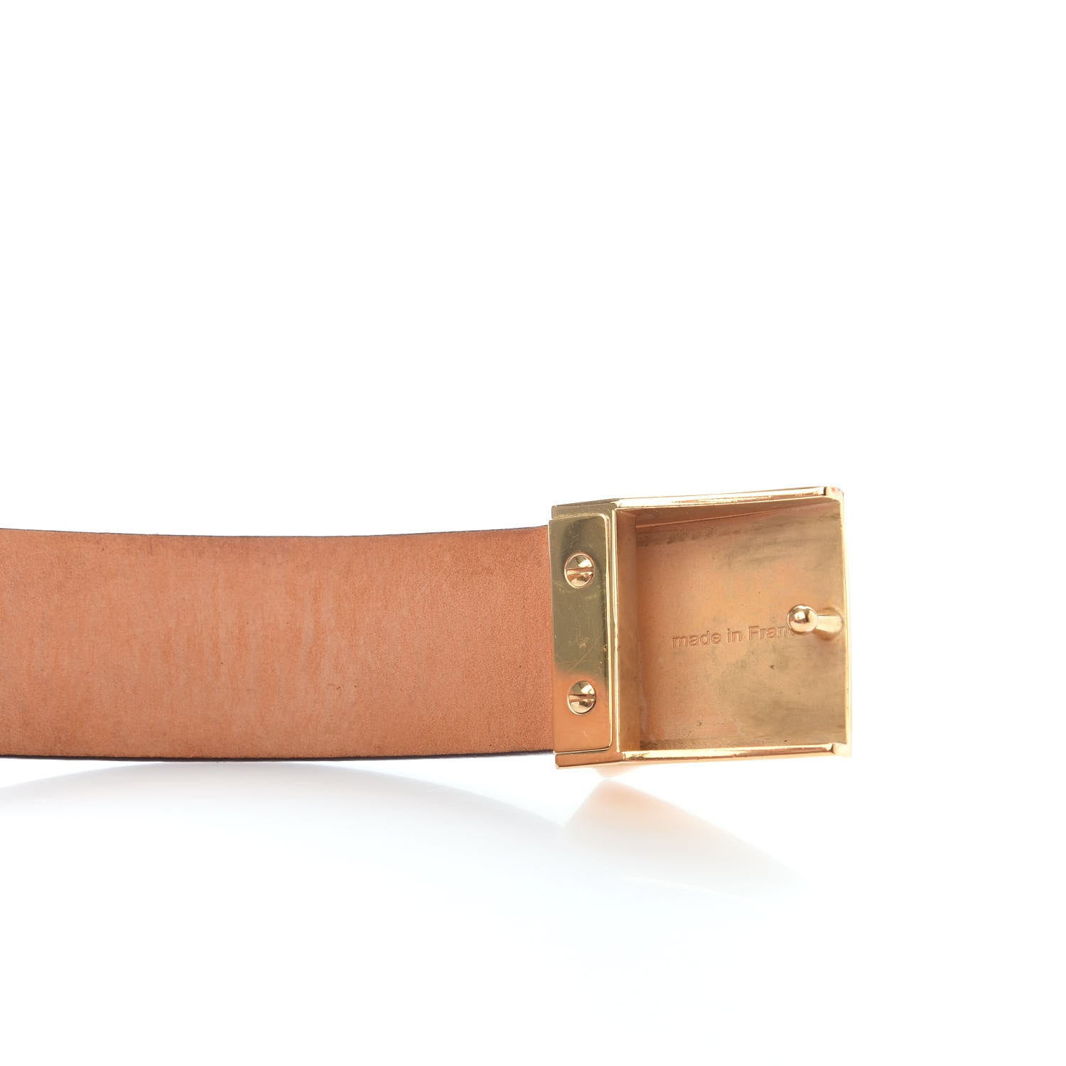 Louis Vuitton Damier Ebene LV Paris Buckle Belt 75 30 Gold 6 of 9