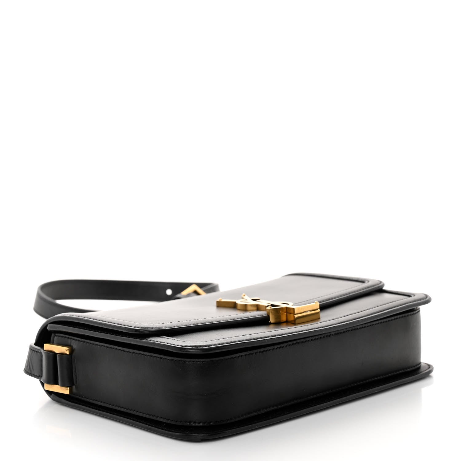 Saint Laurent Box Calfskin Monogram Medium Solferino Satchel Black 4 of 10