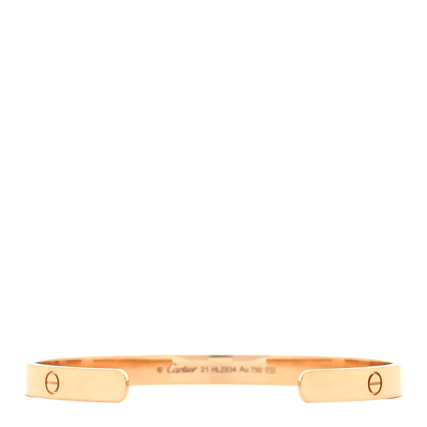 18K Yellow Gold LOVE Cuff Bracelet 21