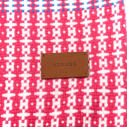 Hermes Cashmere Loom Mosaique Blanket Fuchsia Feu Cypres 3 of 4