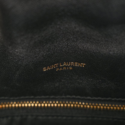 Saint Laurent Lambskin Quilted Toy Loulou Puffer Monogram Chain Satchel Black 7 of 12