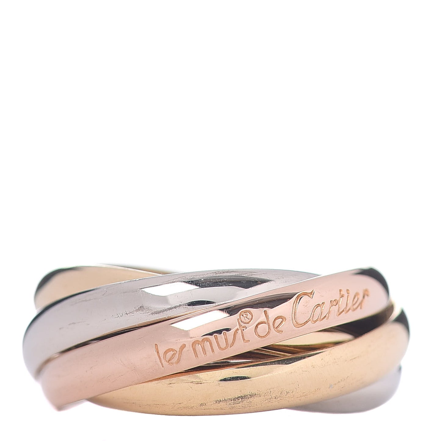 18K Pink Yellow White Gold Five Band Les Must De Trinity Ring 50 5.25