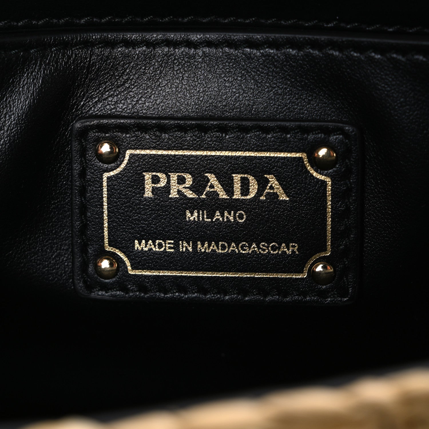 Prada Yarn Raffia Effect Crochet Shoulder Bag Natural Black 6 of 9