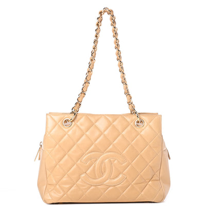 Chanel Lambskin Quilted Petit Timeless Shopping Tote PTT Beige 1 of 4