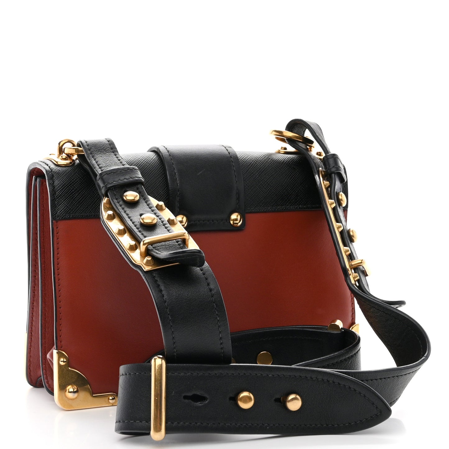 City Calfskin Saffiano Cahier Bag Cotto Black